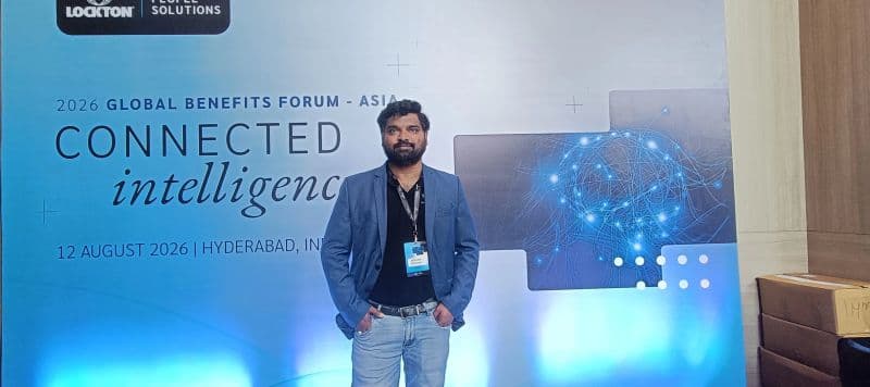 A Vipas team member at the Global Benefits Forum Asia, Hyderabad